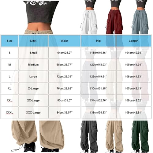 Cargo Pants Women Elastic High Waisted Sweatpants Fashion Teen Girls Y2k Streetwear Loose Fit Casual Jogger Pants3