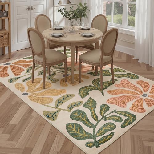 Tapete decorativo Warmstar 5x7ft para sala, lavable y antideslizante miniatura 3