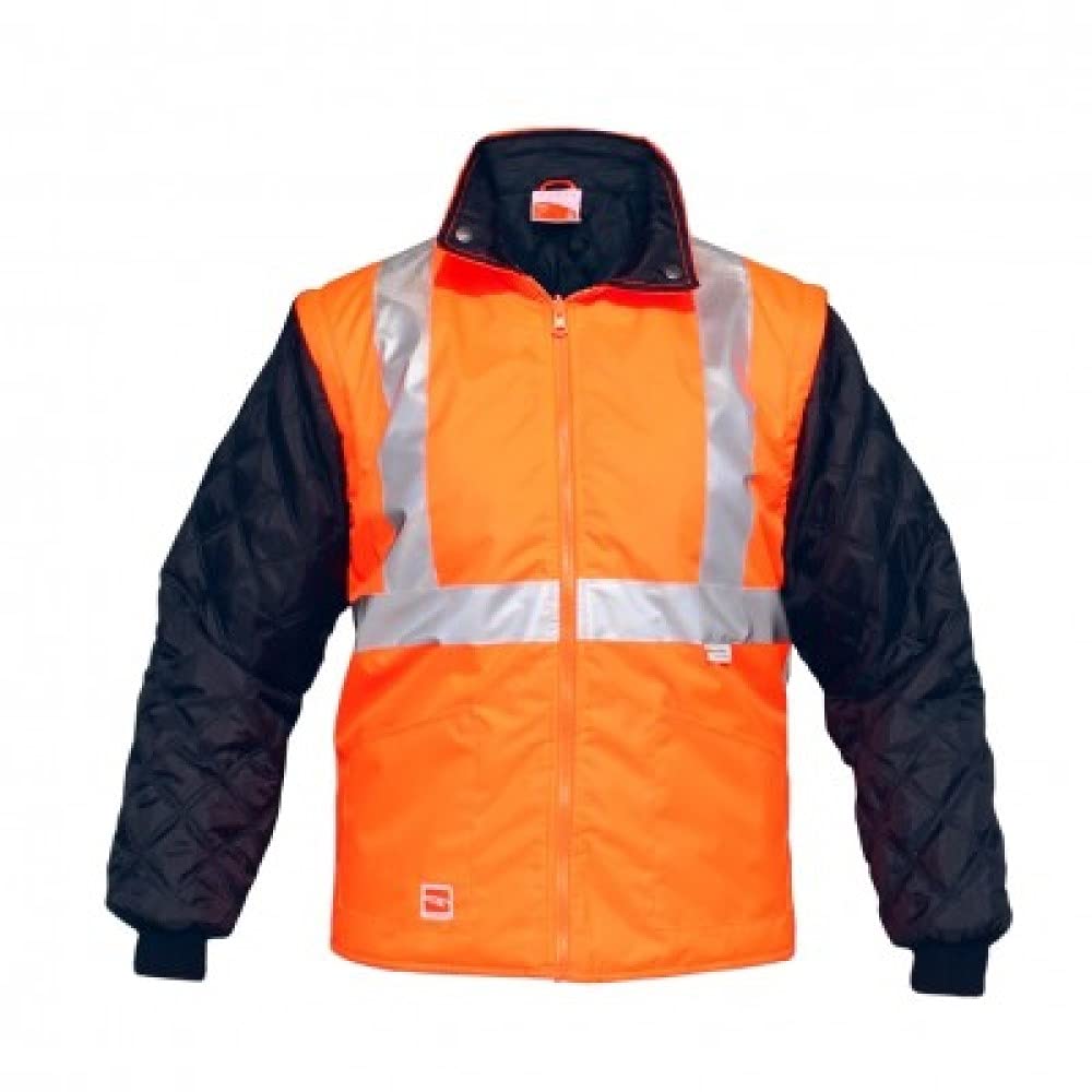 Technosafe Parka de alta visibilidad – bicolor 3 en 1: chaqueta exterior, chaqueta interior, chaleco (mediante las mangas extraíbles).