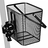 iblkeoTo Quick Release Electric Scooter Basket for Adults Heavy-Duty Extra Thick Study Iron Mesh e-scooter Front Baskets 70lb Capacity, Bottle Holder & Handle, Easy Install Portable Removable Mobility