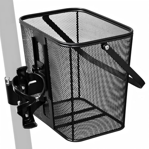 Quick Release Heavy-Duty Scooter Front Basket with Bottle Holder
