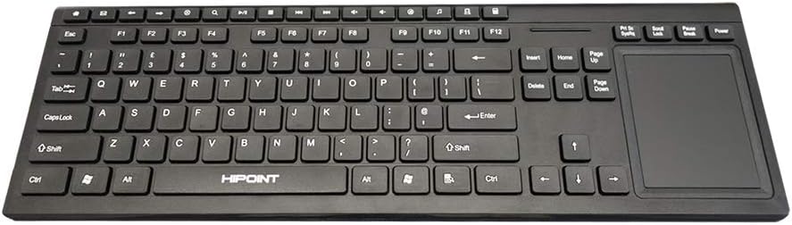 JUSTOP Hi-Point Full Size Wireless Keyboard With Touchpad QWERTY UK Layout With NANO USB Receiver For PC, Laptop, TV Box, Smart TV, PS4, XBox and more