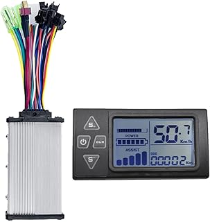 Evzvwruak 24V/36V/48V S861 LCD Ebike Display Dashboard+36V 350W Sine Wave Controller Sine Wave Lithium Battery Controller Set Kit for Electric Bike BLDC Controller (6PIN)