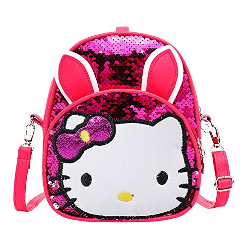 Aashiya Trades led Glitter Sequins Messenger Backpack Cute Crossbody Shoulder Bag for Kids