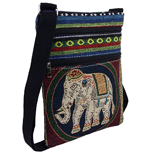 Asita Sac à bandoulière unisexe Motif éléphant, Rouge, Medium Sized