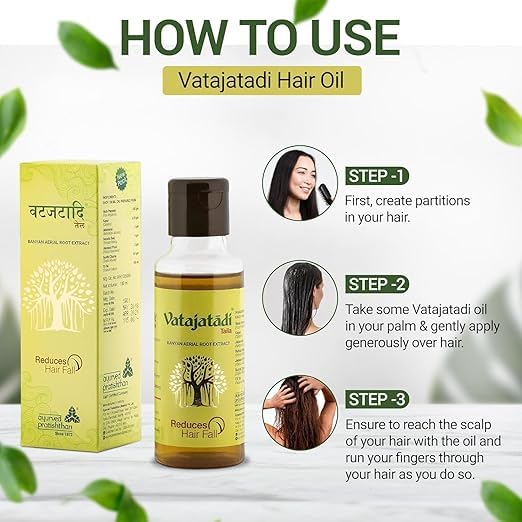 Image of Banyan Root Hair Oil | Vatajatadi Herbal Blend for Thick, Strong & Healthy Hair Growth | Trusted Ayurvedic Care for 45 Years | 200ml (Pack of 2)