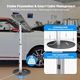 AboveTEK Stojak podłogowy na iPada antykradzieżowy, wytrzymały kiosk bezpieczeństwa POS stojak na tablet, z regulacją wysokości, bezpieczna obudowa z zamkiem i kluczem do handlu detalicznego i