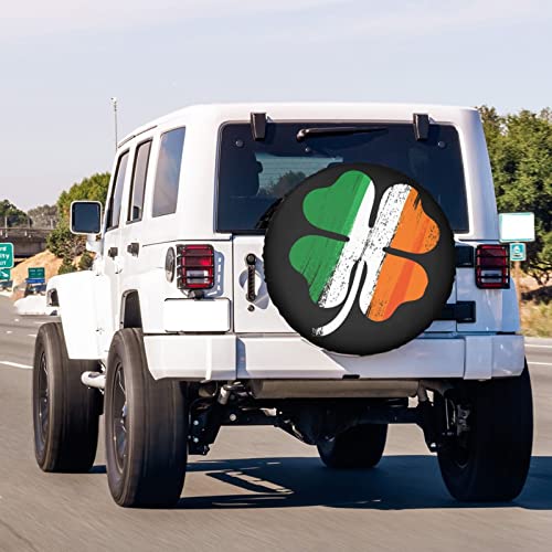 Image of Irish Shamrock Spare Tire Cover Dust-Proof Wheel Tire Cover Fit Trailer, RV, SUV and Many Vehicle 16 Inch