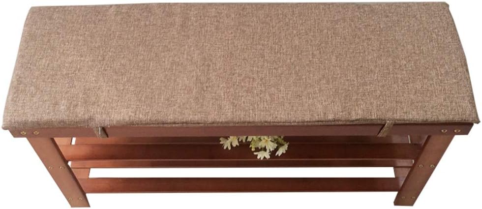 Thicken Solid Color Bench Cushion Long Stool Mat,Non Slip Soft Detachable Settee Cushion,for Long Stool Chair (Light Grey, 87x28cm(34x11inch))