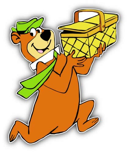 Yogi Bear Basket Cartoon Vinyl Decal Sticker Car Decal Bumper Sticker for Use on Laptops Windowson Water Bottles Laptops Windows Scrapbook Luggage Lockers Cars Trucks