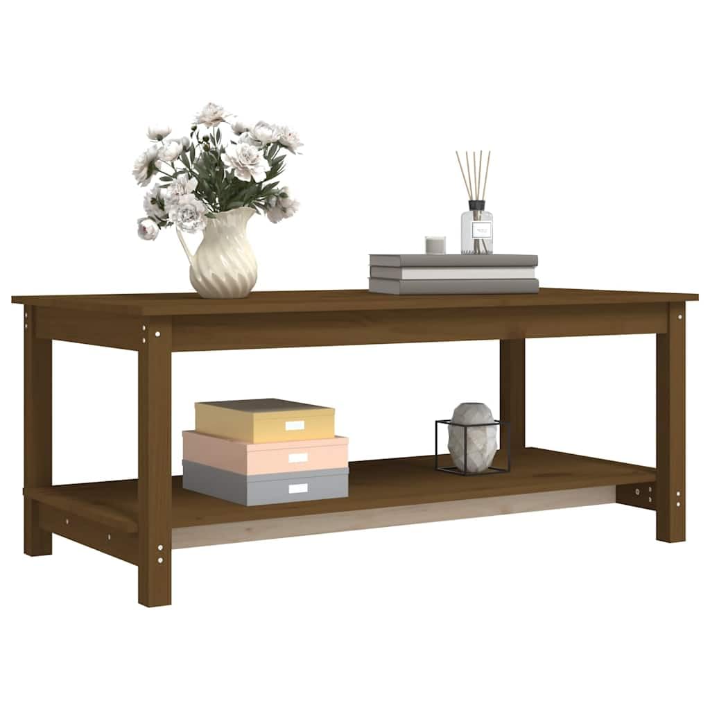 Générique Stolik kawowy z litego drewna sosna 110x55x45 cm brązowy