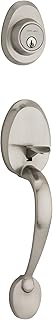 Weiser Daytona Satin Nickel Front Door Lock and Handle Set, Deadbolt Lock and Handleset with Regina Interior Door Knob, Front Door Handles with Lock/Front Door Lock, Traditional Home Décor
