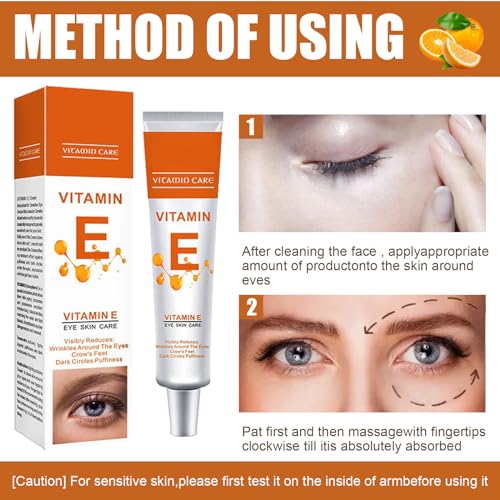Vitamin E Eye Serum,Eye Creams,Eye Cream Anti-Aging,Under Eye Cream for Dark Circles Puffy Eyes,Moisturising Eye Cream,Prevents Under Eye Bags Fatigue,for Wrinkles and Fine Lines - Image 8