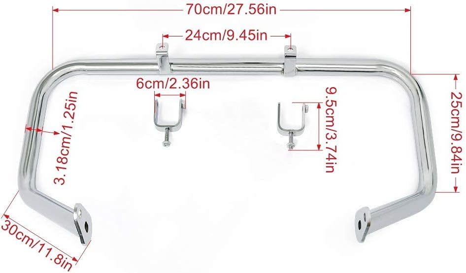 Worldmotop Highway Crash Bar Engine Guard Compatible with Kawasaki Vulcan VN900 Classic 2006-2023 & VN 900 Classic LT 2006-2022 (Chrome)