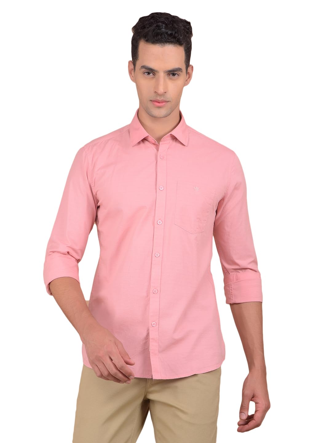 Crimsoune Club Men's Pink Horizontal Stripes Shirt-picture-15