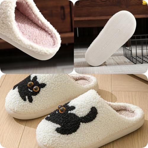 Animal Slippers for Women Animal Slippers Fuzzy Cute Cat Cotton Plush Slippers Bedroom Shoes House Slippers Fall Slippers for Women2