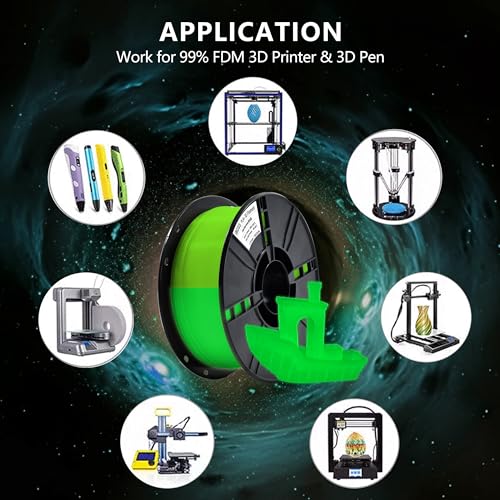 Image of iBOSS 3D PLA Plus Printer Filament, 1.75mm Glow in The Dark Green PLA+ Filament for 3D Printing, 1kg Spool (2.2lbs), Dimensional Accuracy + /- 0.02 mm, Fit Most FDM 3D Printers, Glow Green