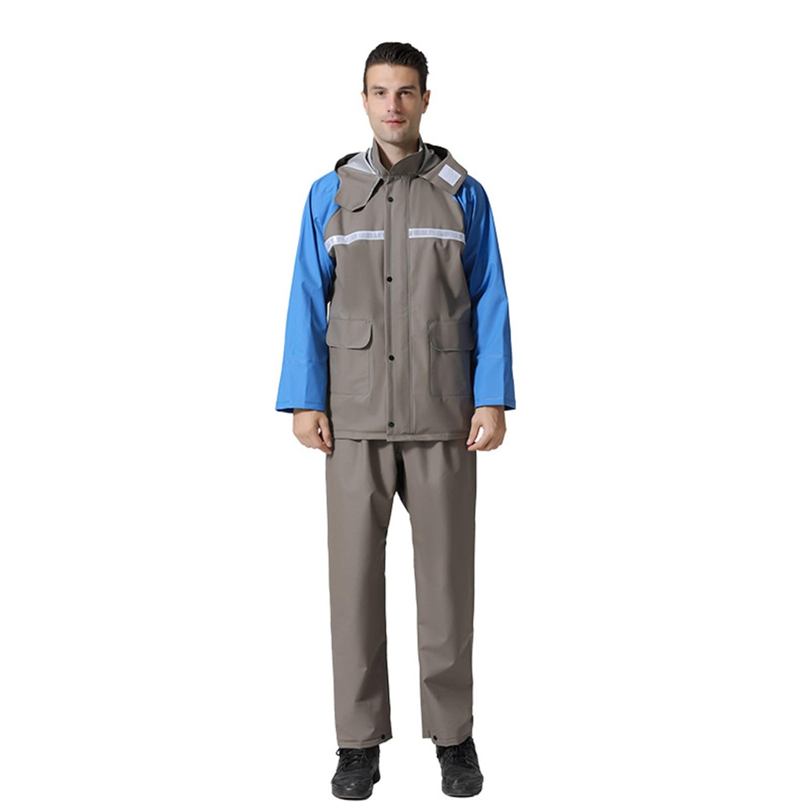 Generisch Giacca impermeabile da uomo con catarifrangenti e pantaloni