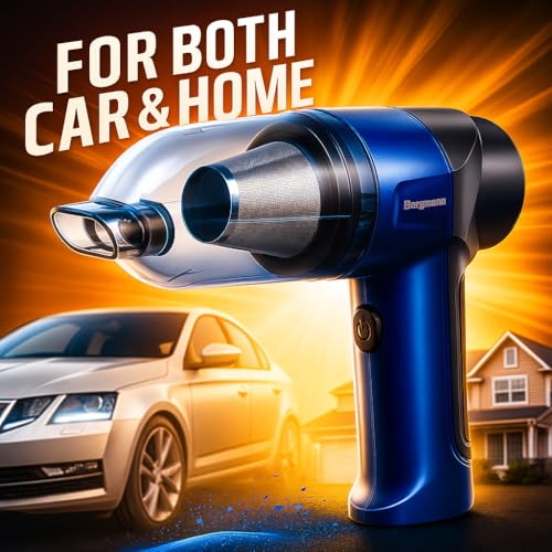 Image of Bergmann Windsor Cordless 2in1 Vacuum Cleaner & Blower | Car & Home | 100% Copper Motor | High Suction | Washable Stainless Steel HEPA Filter | 6 Attachments | Compact & Portable | Blue