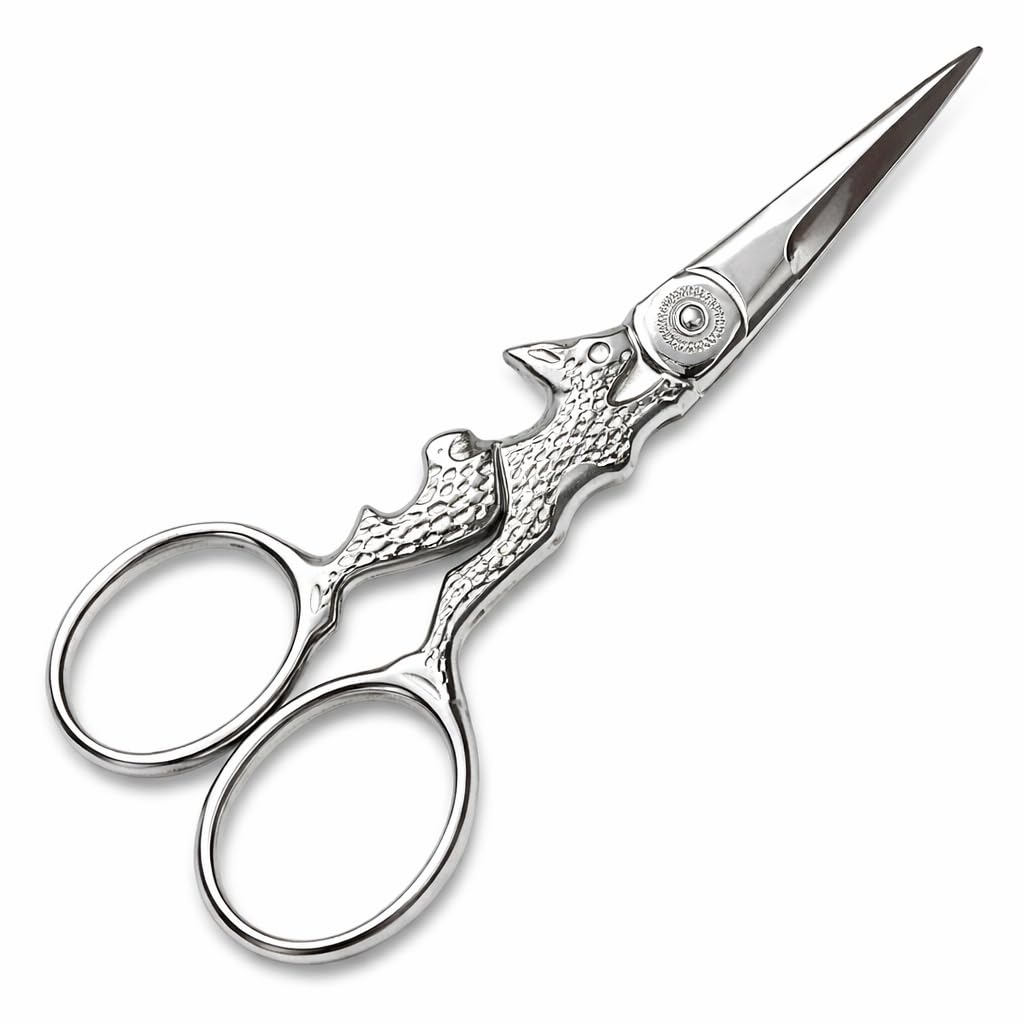 Sandbros Silver England S127 Full Rabbit Design Embroidery Scissors And Cross Stitch Sewing Stainless Steel Sharp Stork Style 11Cm