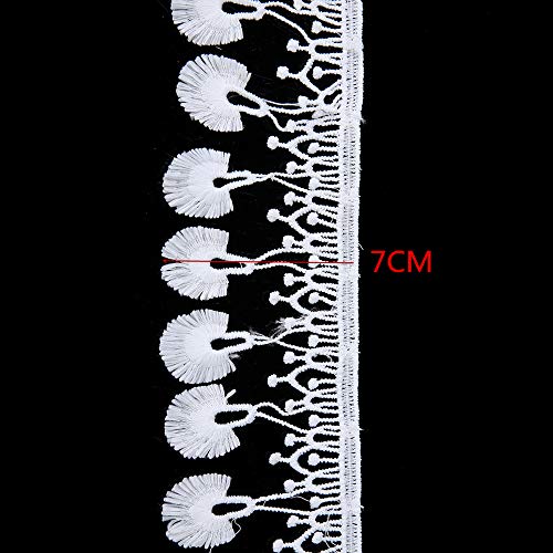 5 Yard Crochet Lace Edge Polyester Trim Ribbon 7 Cm Width Vintage Off White Edging Trimmings Fabric Embroidered Applique Sewing Dress Diy Decor Clothes Embellishment #TOP1