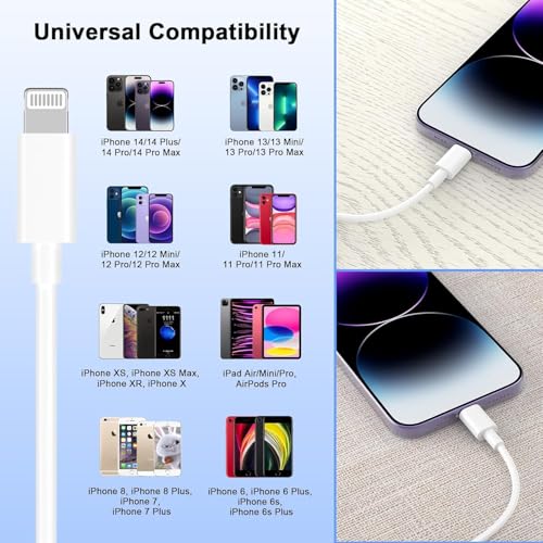 Image of [Apple MFi Certified] USB C to Lightning Cable Fast Charging 4Pack 3FT | i Phone Fast Charger Cable USB-C Power Delivery Charging Cord for iPhone 14 /13 /12 /11 /XS /XR /X /8 /iPad (White)