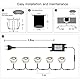LED Bodeneinbaustrahler mit Schwarzer Schutzhülle, LED Terrassenbeleuchtung Bodeneinbaustrahler Deckenstrahler IP67 DC12V für Küche Garten Treppen Balkon Terrasse（warm weiß，10er Set, Ø30mm/24mm)