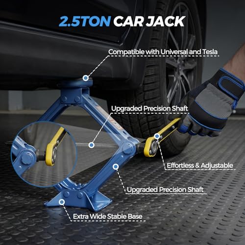 Larbanke 2.5T Car Jack kit, Scissors Jack with Tesla Rubber Pad and Universal Rubber Pad, Car Jack Kit with Lug Wrench, Lifting Range of 4''- 15.75'',Suitable for Tesla and Universal Models by LARBANKE - Image 5