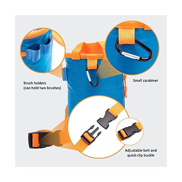 Chalk Bag for Rock Climbing, Climbing Chalk Bag for Bouldering with 2 Large Zipper Storage Pockets, Premium Gym Chalk Bag for Weightlifting, Great Gift and Rock Climbing Gear - Image 5