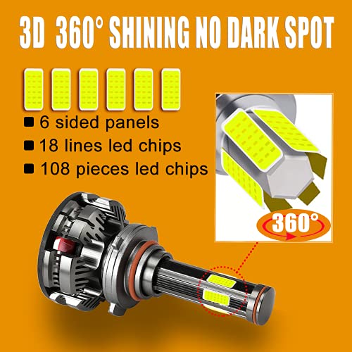 9005/Hb3 H11 Led Headlight Bulbs Combo, 360 Degree Lighting 20000 Lumens 9005 High Beam And H11/H9 Low Beam 6500K,Pack Of 4… #TOP3