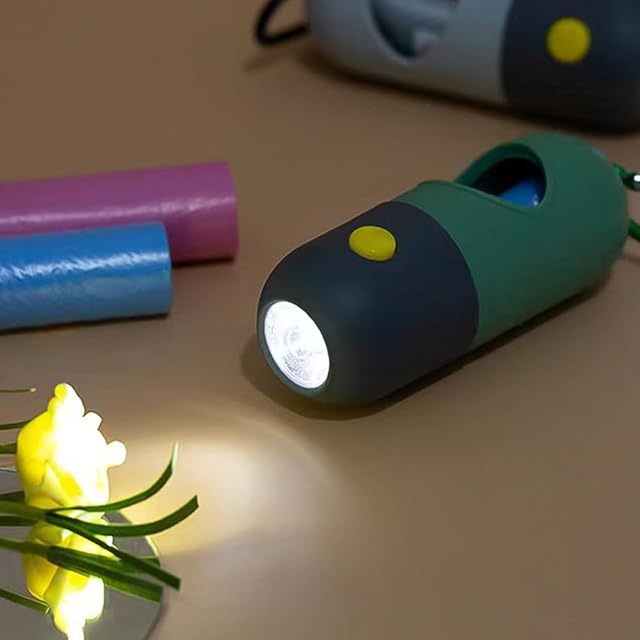 Foto 6 de 6 de Dispensador de bolsas para excrementos con linterna y mosquetón