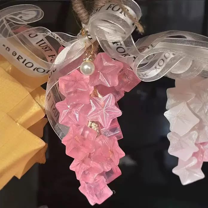 Handcrafted Crystal Grape Cluster Star Soap, Mulberry String Shell Grape Cluster Aromatherapy Essential Oil Soa (1, Pink stars)