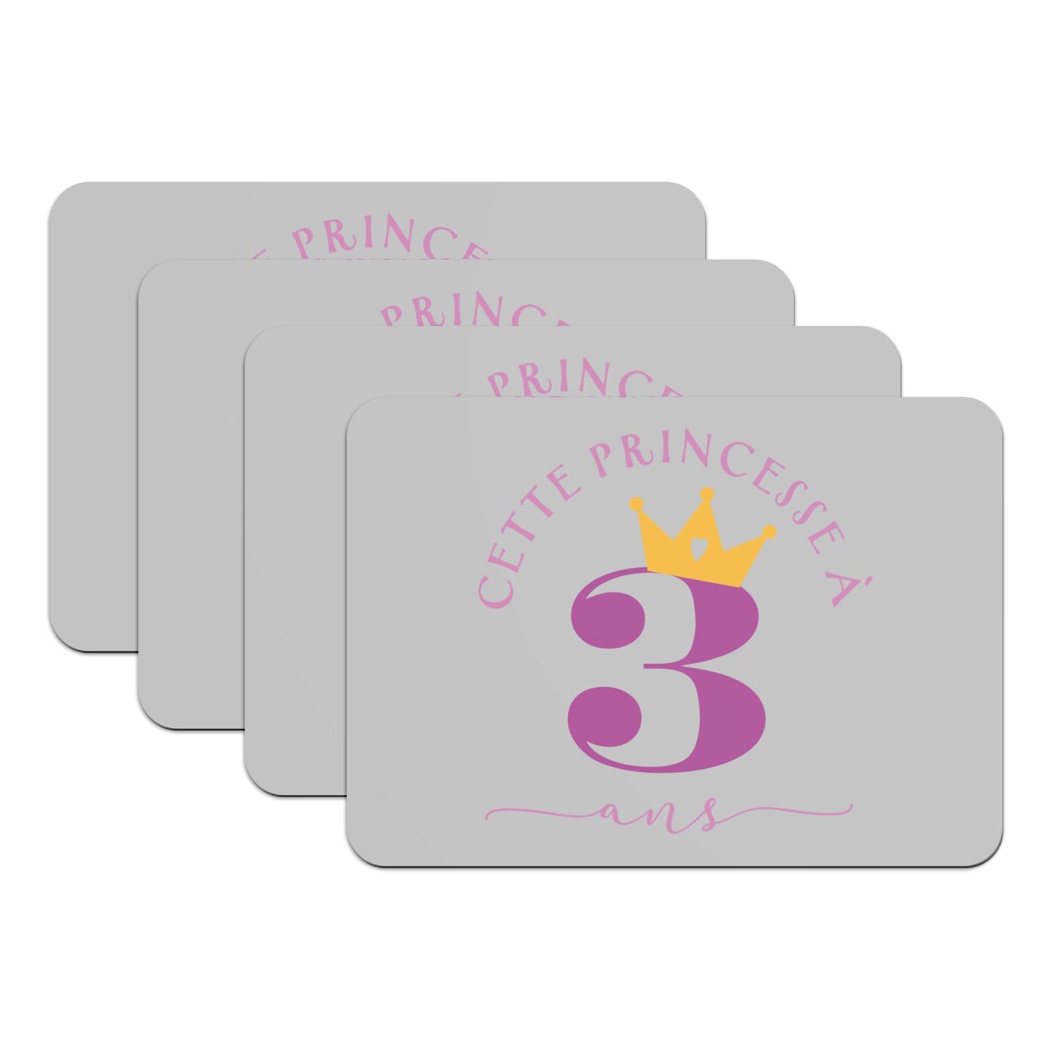 Set de table anniversaire princesse 3 ans pour goûter d'enfant