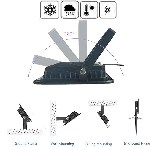 Miniatura 5 de ZSGoes Paquete de 2 luces LED blancas frías de 30 W para exteriores, impermeables, IP65, reflectores de pared, luz de paisaje de seguridad, hogar,