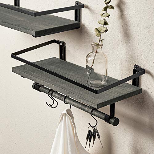 Image of BAYKA 22.5x5.12 Floating Shelves for Wall,Room Decor,Raised Lip,2 Pack