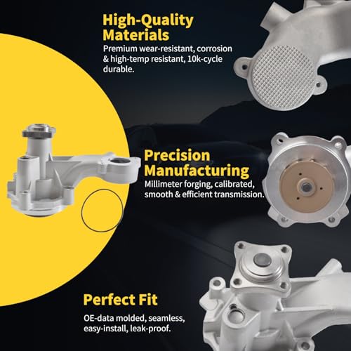 KAYULONE AW6701 Engine Water Pump Kit Fit for Ford F-150 Mustang 2011 2012 2013 2014 V8 5.0L with 4-Bolt Flange PW535 by KAYULONE - Used condition - Image 4