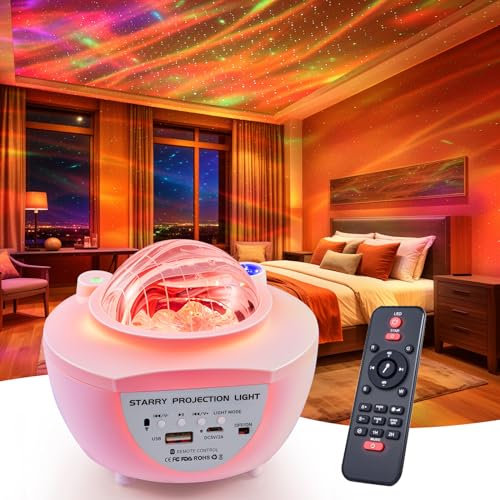 Yabife Proiettore a cielo stellato senza fili, proiettore Galaxy per bambini, proiettore a luce polare con telecomando, illuminazione musicale, sincronizzazione per camera da letto, decorazione per