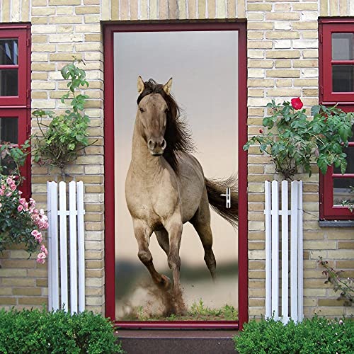 Art decoratif sticker de porte cheval 3D finition premium pour une ambiance de luxe - 3