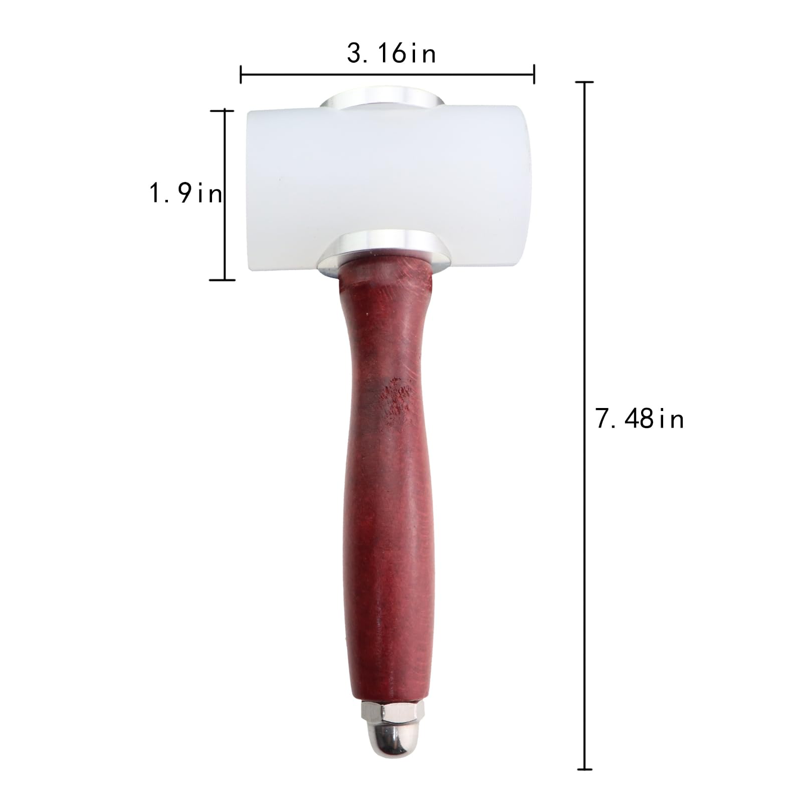 Caishun Leather Craft Mallet 7.48in Brown T Bit Nylon Leather Craft Engraving Hammer Printing Leather Engraving Tool Hammer For DIY Leather Craft Printing Cutting Pointed Diamond Chisel Punching