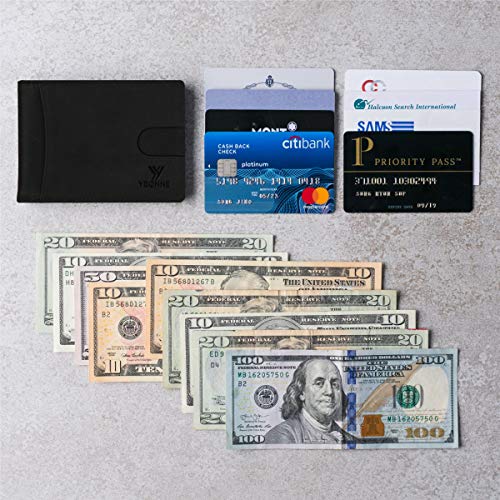 Image of YBONNE Functional Compact RFID Blocking Bifold Wallet for Men, Made of Finest Genuine Leather