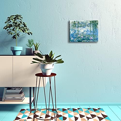 Wieco Art - Water Lilies by Claude Monet Oil Paintings Flowers Reproduction Modern Giclee Canvas Prints Artwork Landscape Pictures Printed on Canvas Wall Art for Home Kitchen Décor