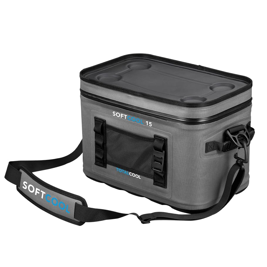 Softcool - Portable Camping Cooler - Off Grid Cool Box - Soft Picnic Family Coolbag - Insulated Fishing Cool Box - Insulated Thermal Camping Food Cooler Bag - 15 Litre Grey