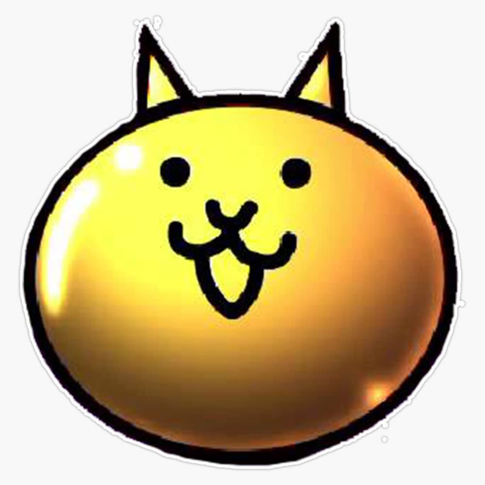 Golden Cat - Battle Cats Sticker Bumper Sticker Vinyl Decal 5"