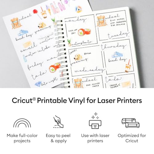 Cricut Vinyl Sticker Paper (25 White Sheets, 8.5x11) - image 3