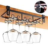 Solis Convene Wine Glass Rack, Wine Glass Holder Under Cabinet, No-Nail Adjustable Holder, Hanging Wine Glass Rack, Glass Cabinet Storage Under...
