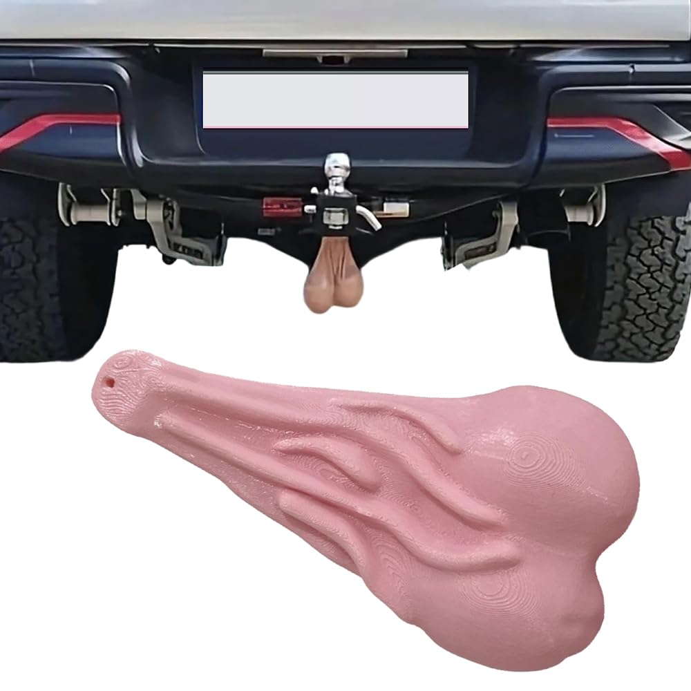 Truck Balls Nuts - Decorative Bumper Ornaments, Funny Gag Vehicle Accessories with Humor Design, Automotive Prank Decoration for Boyfriend Husband Men Family Friends Adults (Pink)