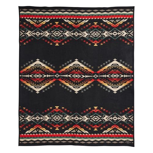 Image of Pendleton Jacquard Unnapped Twin Blanket, 64 x 80 in, Heirloom Virgin Wool