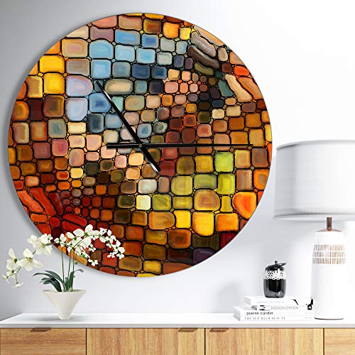 Designq 'Dreaming Of Stained Glass ' Modern Wall Clock For Home Bedroom Bathroom Office Living Room Decoration, 6043, 23X23 #TOP1