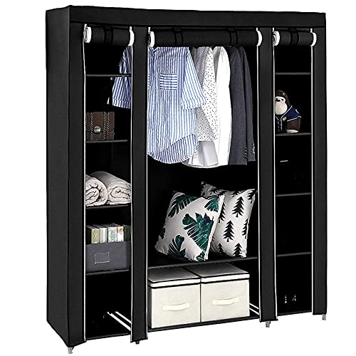 Armarios-Dormitorio-Armario-de-Esquina-Ropero-Organizacion-Casa-y-HogarArmario-de-TelaOrganizador-Plegable-para-Ropa-Ropero-de-Dormitorio-Resistente-al-AguaPolvo-Negro-175-150-45cm Armarios-Dormitorio-Armario-de-Esquina-Ropero-Organizacion-Casa-y-HogarArmario-de-TelaOrganizador-Plegable-para-Ropa-Ropero-de-Dormitorio-Resistente-al-AguaPolvo-Negro-175-150-45cm