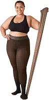 Meia Calça Plus Size Modeladora, Translúcida, Peluciada Tamanho único 46-52, Preta